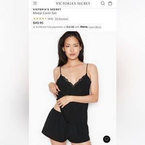 NWT Victoria’s Secret cami lingerie set